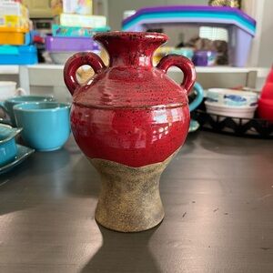 Southern Living Red and Gold Ceramic Base